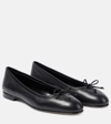 Manolo Blahnik Veralli Leather Ballet Flats In Black