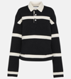 JW ANDERSON STRIPED WOOL-BLEND POLO SWEATER