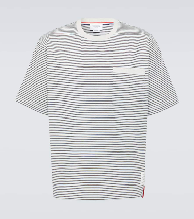 Thom Browne Striped Cotton Jersey T-shirt In Multicoloured