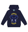 Kenzo Kids' Cotton Sweatshirt Hoodie In Dark Blue