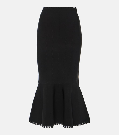 Victoria Beckham Vb Body Scalloped Midi Skirt In Black