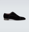 Christian Louboutin Greggyrocks Velvet Oxford Shoes In Black