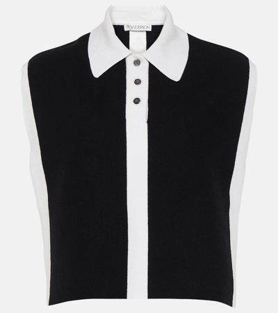 JW ANDERSON CROPPED COTTON-BLEND TOP