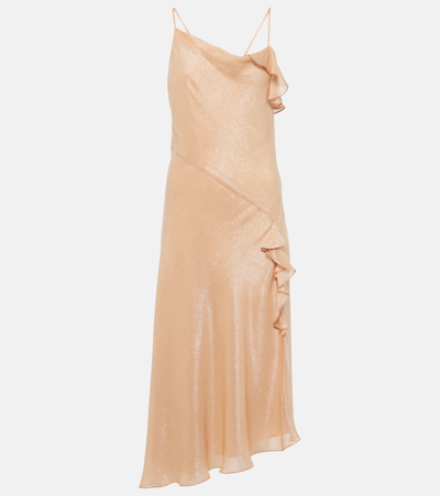 VICTORIA BECKHAM BIAS CAMI LUREX® TWILL SLIP DRESS