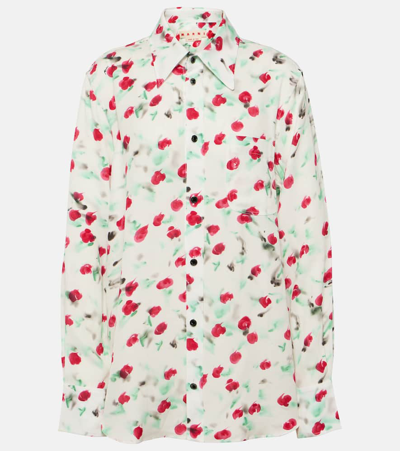 Marni Allover Floral Printed Shirt In Multicolor