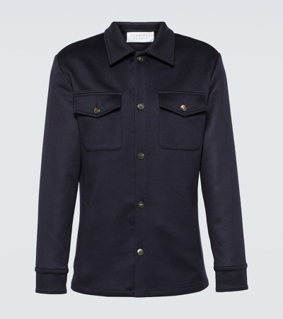Gabriela Hearst Coner Wool And Cashmere Overshirt In Blue