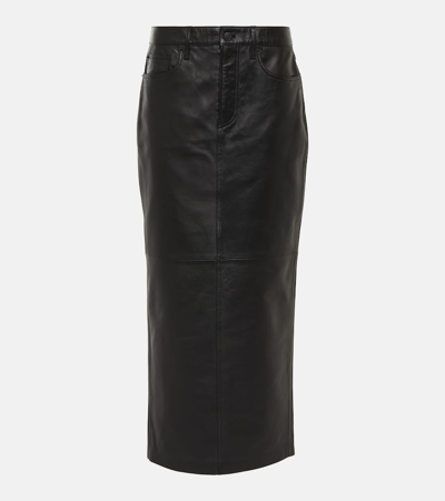 Wardrobe.nyc Back-slit Leather Maxi Skirt In Black