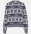 GANNI LOGO WOOL-BLEND SWEATER