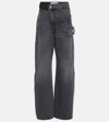 Jw Anderson Twisted Grey Wide-leg Oversized Jeans In Grey