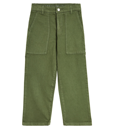 Stella Mccartney Kids' Cotton Blend Pants In Green