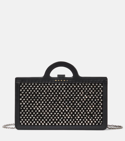 Marni Tropicalia Embellished Wallet On Chain In Black