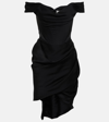 Vivienne Westwood Draped Neckline Waist Gathered Sleeveless Dress In Black
