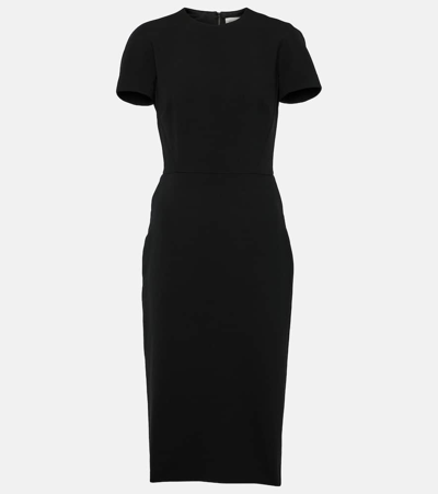 Victoria Beckham Fitted Midi Dress In Black  