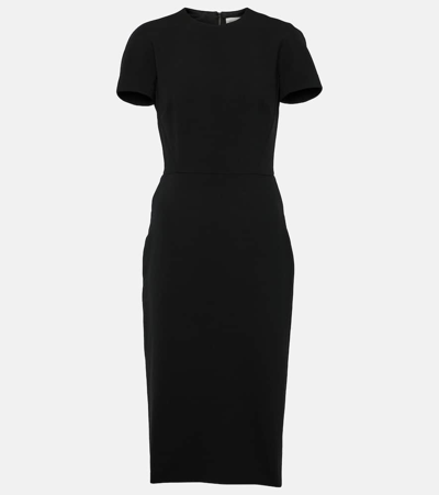 VICTORIA BECKHAM FITTED T-SHIRT CRÊPE MIDI DRESS