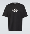 Dolce & Gabbana Black T-shirt With Crew Neck And Printed Logo On The Front In Black