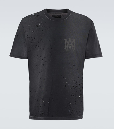Amiri Logo Shotgun T-shirt In Faded_black