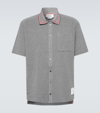 Thom Browne Cotton Polo Shirt In Grey