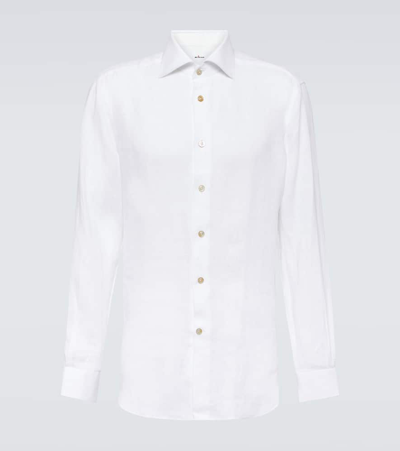 Kiton Classic White Cotton Shirt With Refined Detailing