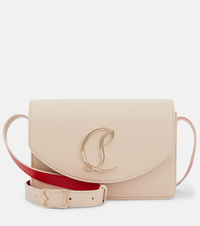 Christian Louboutin Womens Leche Loubi54 Small Leather Crossbody Bag In Beige