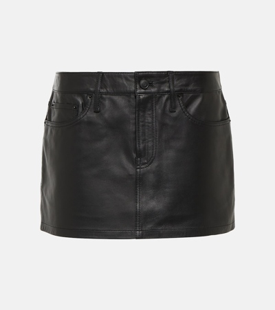 Wardrobe.nyc Micro Leather Miniskirt In Black