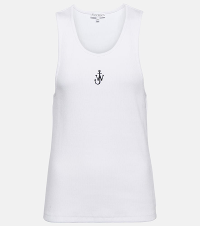 Jw Anderson J. W. Anderson Anchor Fitted Ribbed Tank Top In White
