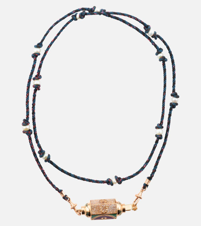 Marie Lichtenberg Lucky 18ct Rose Gold Locket Necklace With Diamonds In Pink