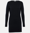 Max Mara Eridani Long Sleeve Wool Sweater Dress In Blue