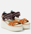 Chloé Nama Suede Platform Sandals In Brown