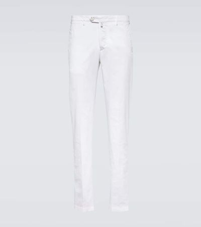 Kiton Cotton-blend Straight Trousers In White