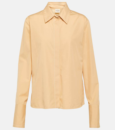 Tod's Cotton Poplin Shirt In Neutrals