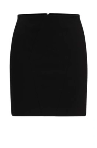 Hugo Regular-fit Mini Skirt In Super-stretch Material In Black