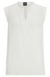 HUGO BOSS RELAXED-FIT TAILORED BLOUSE IN STRETCH SILK