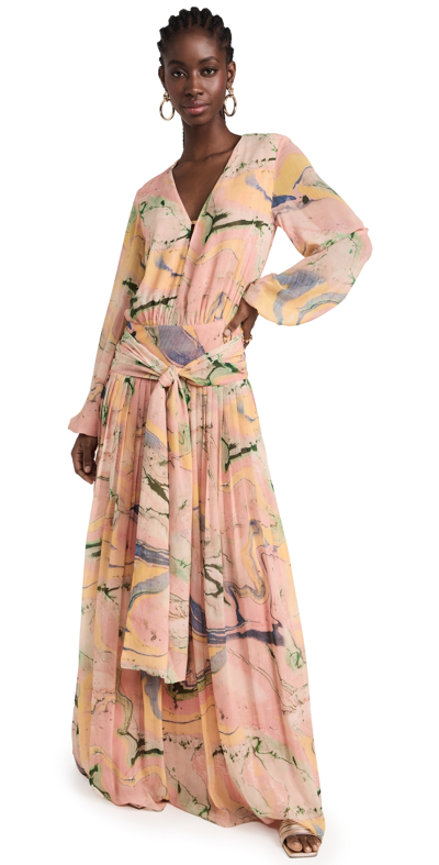 Alexis Diane Dress Watercolor L In Multi