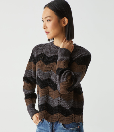 Michael Stars Lakin Striped Pullover Sweater In Java Combo
