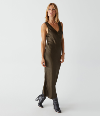 Michael Stars Randi Satin Midi Dress In Cement