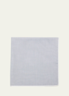 Simonnot Godard Men's Mineral Cotton Pocket Square In Lt Grey