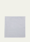 Simonnot Godard Men's Mineral Cotton Pocket Square In Gray