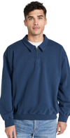 Madewell Mccarren Midweight Quarter-zip Sweatshirt Warm Midnight S In Warm Midnight