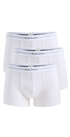 PAUL SMITH 3 PACK SOLID TRUNKS WHITE