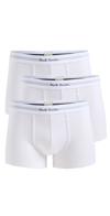 Paul Smith 3 Pack Solid Trunks White Xl In White