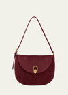 Savette The Tondo Suede Hobo Bag In Wine