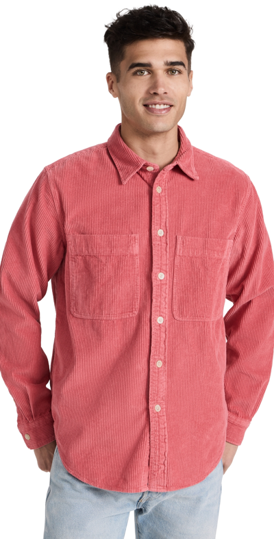 Ps By Paul Smith Casual Fit Button Front Long Sleeve Shirt In Red