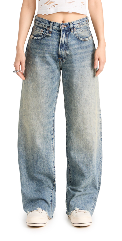 R13 D'arcy High-rise-jeans Mit Weitem Bein In Blue