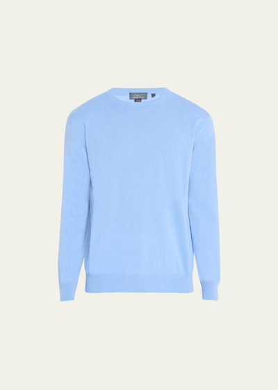 Bergdorf Goodman Men's Solid Cashmere Crewneck Sweater In Lt Blue