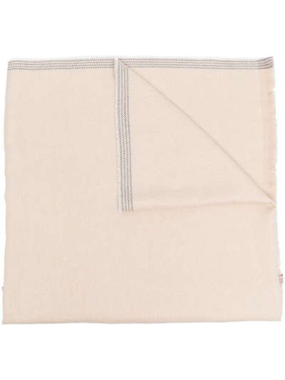 Brunello Cucinelli Wool And Cashmere Blend Scarf In Beige