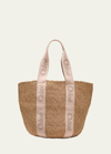 Chloé X Mifuko Woody Logo Embroidered Top-handle Bag In Blushy Beige