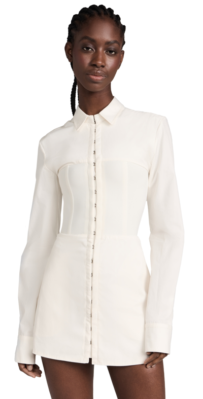 Dion Lee White Hook Tube Shirt Dress In Ivory