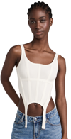 Dion Lee Ribbed Combat Corset Tank Top In Ivory