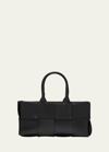 Bottega Veneta Arco Mini Intreccio East-west Tote Bag In 8425 Black-gold