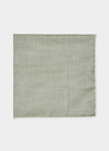 Simonnot Godard Men's Mineral Cotton Pocket Square In Green
